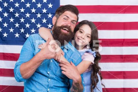 Life, liberty and the pursuit of happiness. Happy family celebrating Stock Photos