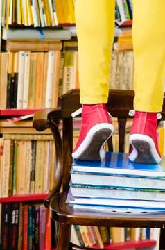 Life in library Stock Photos