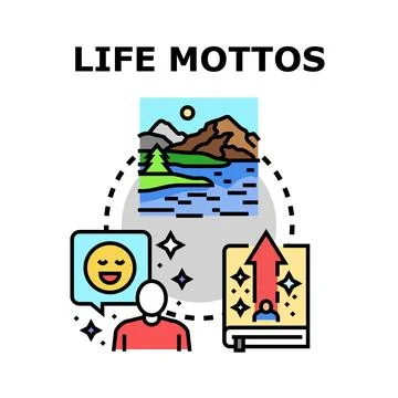 Life mottos inspiring a path to personal growth Illustrazione stock