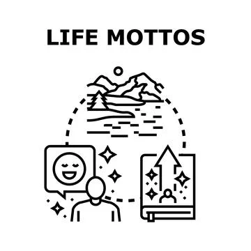 Life mottos inspiring a path to personal growth Illustration