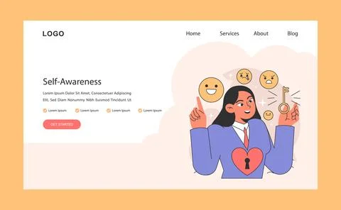 Life navigation web or landing. Personal progress and finding purpose Illustrazione stock