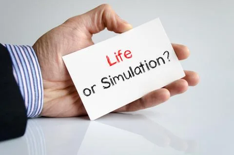 Life or simulation text concept Stock Photos