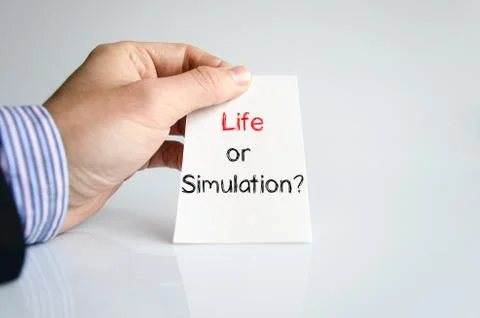 Life or simulation text concept Stock Photos