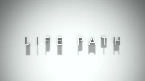 Life path 3D title animation with shadows on a white background Stock Footage 296928795