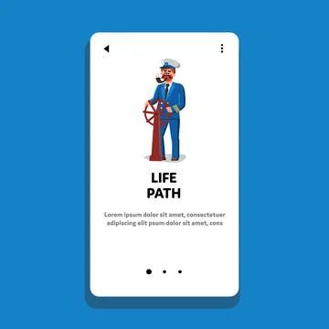 Life Path Man Captain Managing Direction Vector Stock Illustration