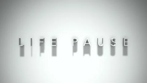 Life pause 3D title animation with shadows on a white background Stock Footage 297670354