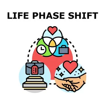 Life phase shift finding balance and well being Stock Illustration