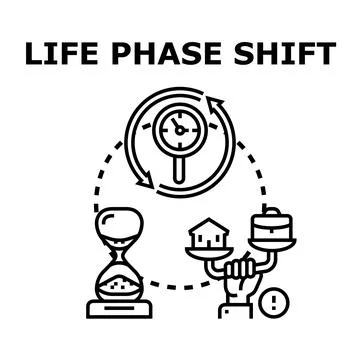 Life phase shift illustrating change and transition Stock Illustration