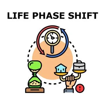 Life phase shift illustrating change and transition Stock Illustration