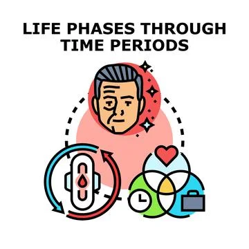 Life phases through different time periods concept Stock Illustration