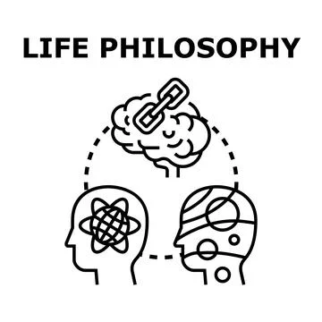 Life philosophy mind thinking process linking knowledge Stock Illustration
