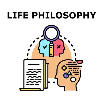 Life philosophy vector concept discovering meaning and purpose Stock Illustration
