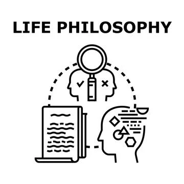 Life philosophy vector concept discovering meaning and purpose Stock Illustration