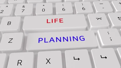 Life planning written on the keys. Stock Footage 306542131