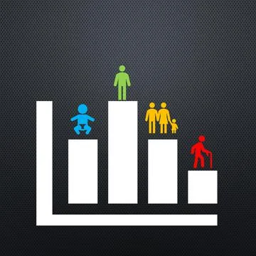 Life process. Graph illustrations of human change and processes in life. From イラスト素材