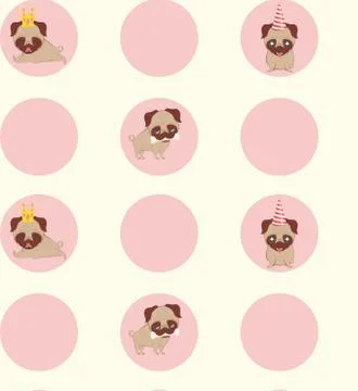 Life of pug Stock Illustration