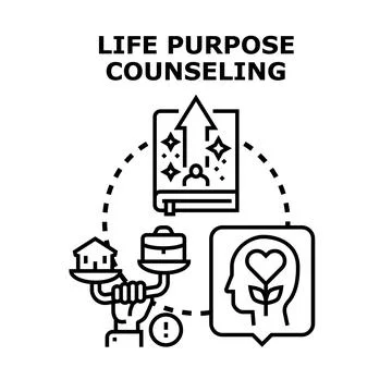 Life purpose counseling finding personal growth development Illustrazione stock