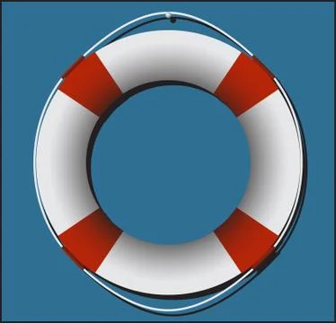 Life Ring On Blue Stock Illustration