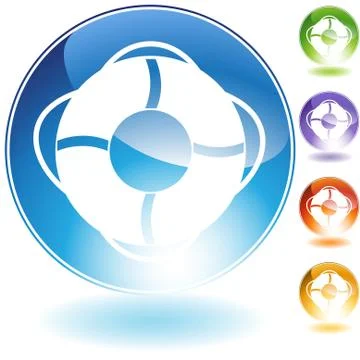 Life ring crystal icon Stock Illustration