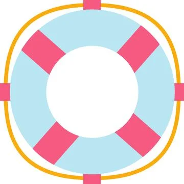 Life Ring Float Used for Safety on the Water at a Swimming Pool Showing Bri.. 스톡 일러스트