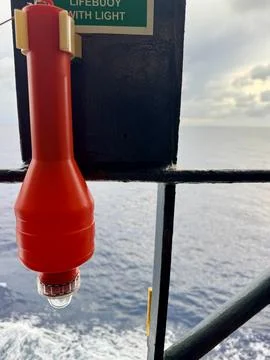 Life Ring Light Mounted on Ship Safety Equipment Stock Photos