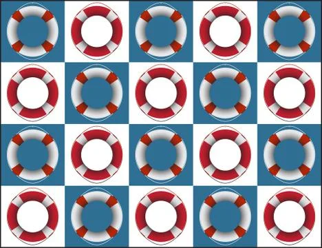 Life Ring Squares Background Stock Illustration
