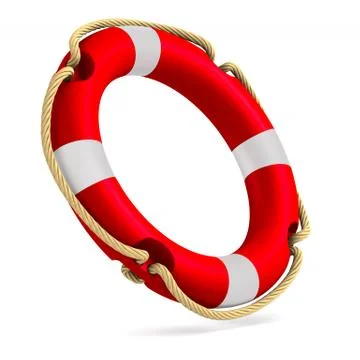 Life ring on white background. Isolated 3d illustration Stock Illustration