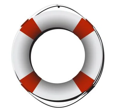 Life Ring On White Stock Illustration