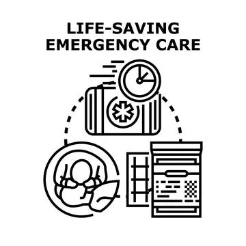 Life saving services providing emergency medical care Stock Illustration