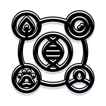 Life sciences dna gene genetics connection symbol 스톡 일러스트
