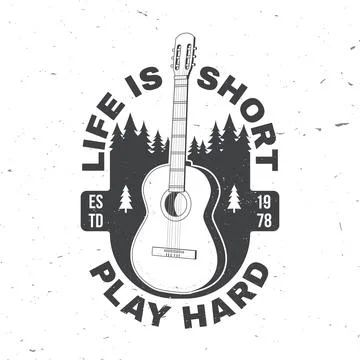 Life is short, play hard. Vector illustration. Concept for shirt or logo, print Ilustración de archivo