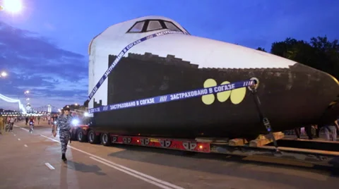 The life-sized model of Soviet-made Buran space orbiter Stock Footage 39950437