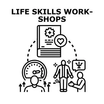 Life skills workshops for personal development and growth Ilustración de archivo