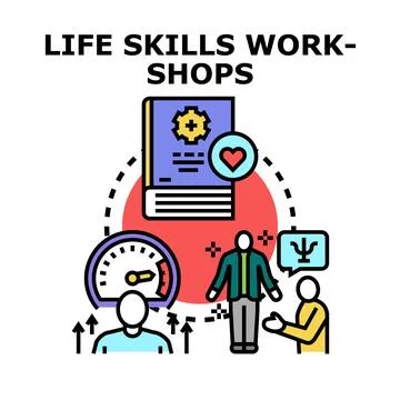 Life skills workshops for personal development and growth Stock Illustration