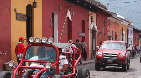 Life in small colonial town in Central America Stock Footage 33731539
