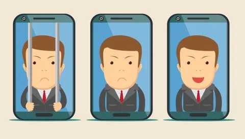 Life in a smartphone Stock Illustration