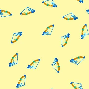 Life span battery isometric icon seamless pattern Stock Illustration