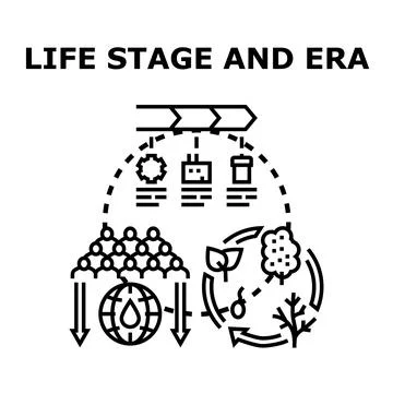Life stage and era development concept Stock Illustration