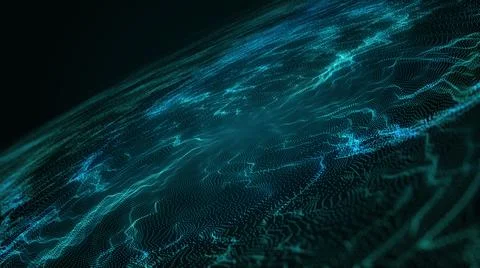 Life Stream Digital Particle Galaxy Star Field Technology Network Orbit Backg Stock Illustration