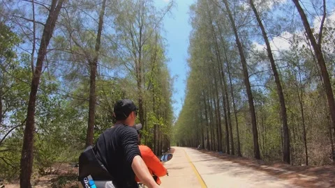 LIfe style and riding motorcycle in thailand Stock Footage 132263353