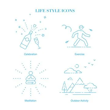 Life style icons Stock Illustration