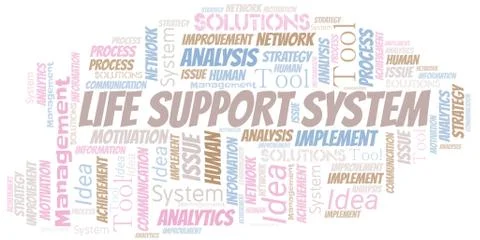 Life Support System typography vector word cloud. Stock Illustration