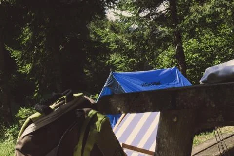 The life in a tent Stock Photos