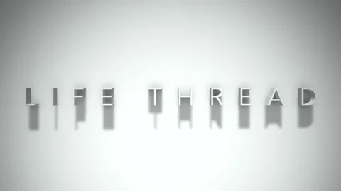 Life thread 3D title animation with shadows on a white background Stock Footage 297668475