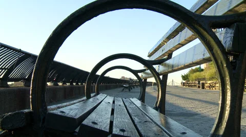 Life through a bench armrest Stock Footage 33871252