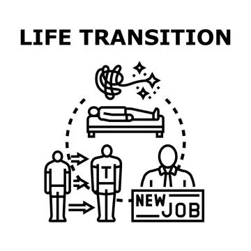 Life transition concept finding new job opportunity 库存插图