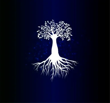 Life tree close-up vector template on gradient background Stock Illustration