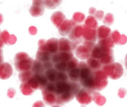 Life under the microscope brightly backlit red cells on white background u... Stock Photos