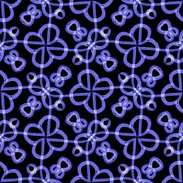 Life under microscope - conceptual seamless pattern 库存插图