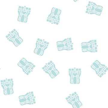 Life vest glyph seamless pattern sign Illustrazione stock